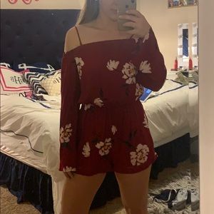 Pacsun Kendall&Kylie red floral romper